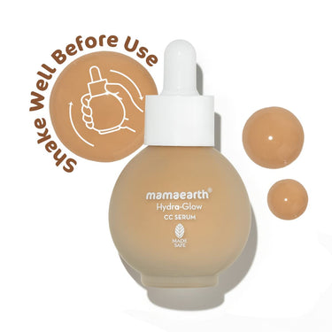 Mamaearth Hydra-Glow CC Serum with Vitamin C & Hyaluronic Acid - Honey - 30 ml | Hydrates Skin | Natural Coverage| SPF 30